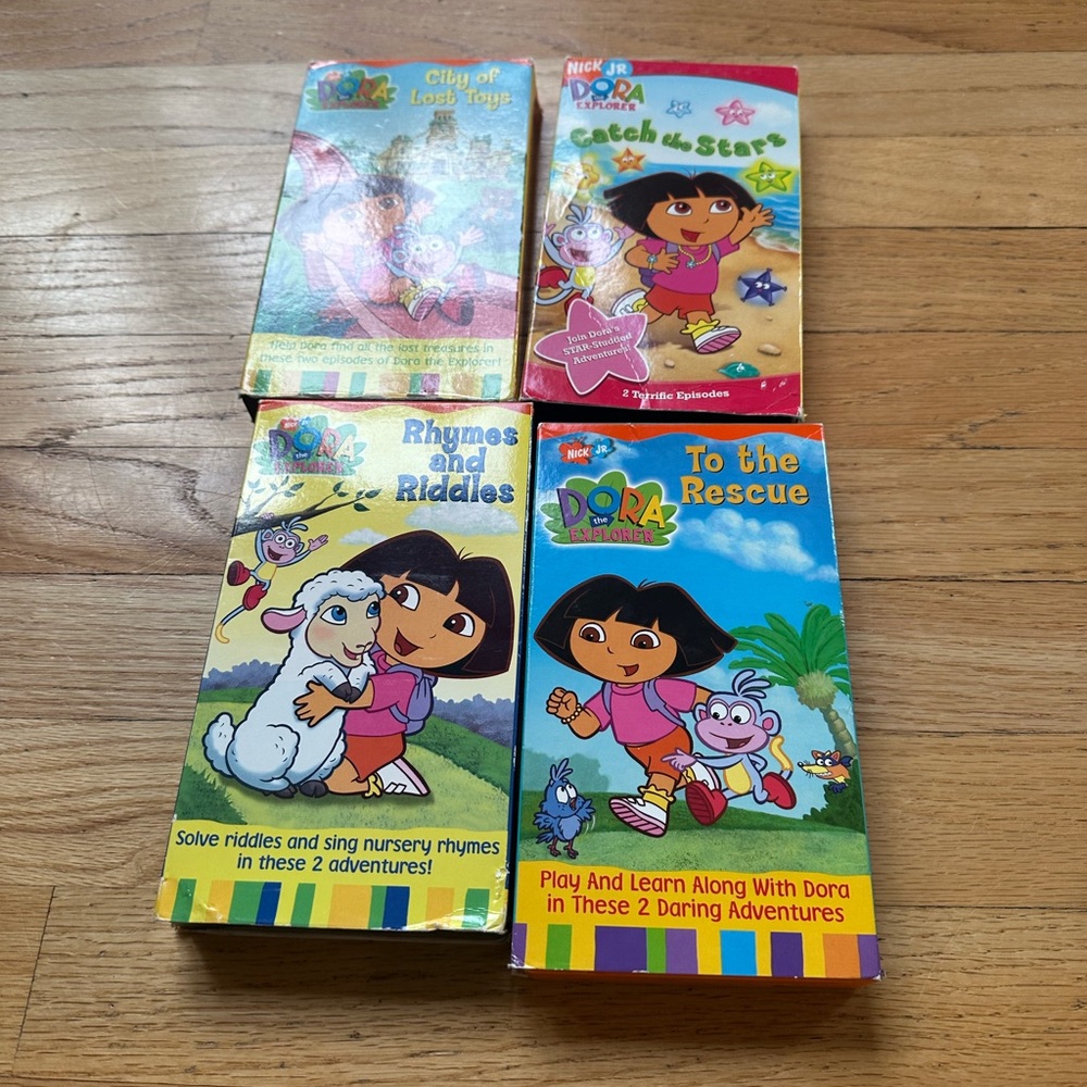 Vintage Dora the Explorer VHS tapes